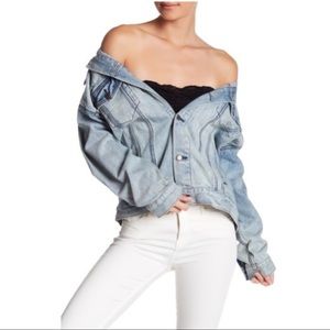 NWT Free People Denim Trucker Jacket M/L
